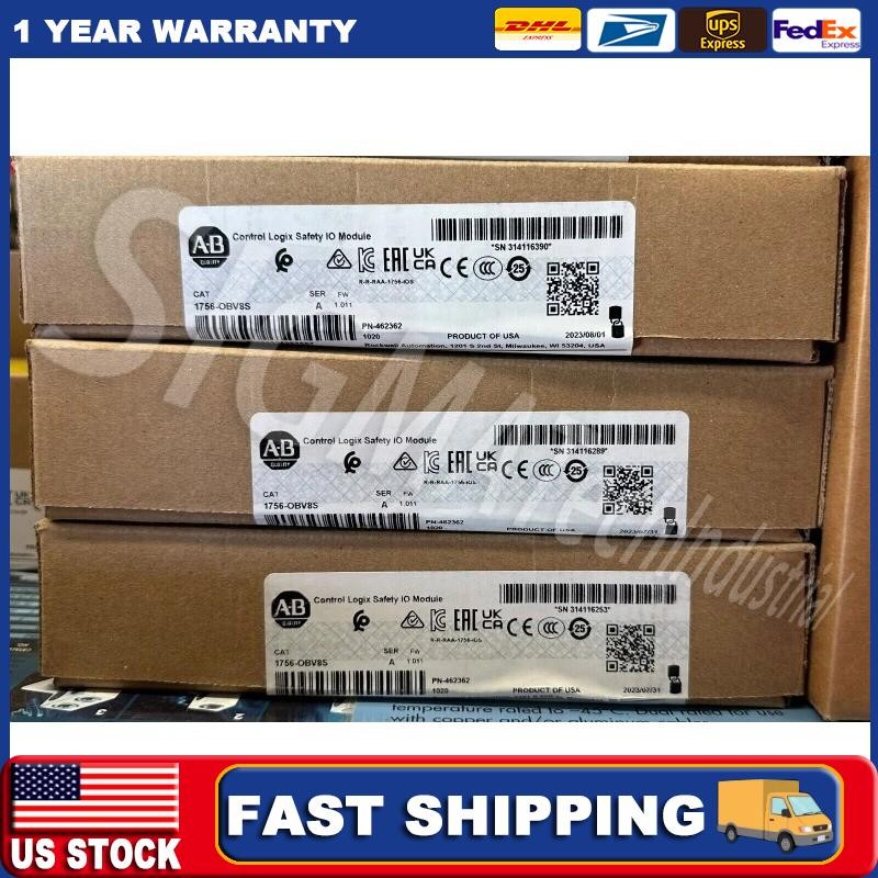 AB 1756-OBV8S ControlLogix Safety I/O Module 1756OBV8S New Sealed US Free Tax
