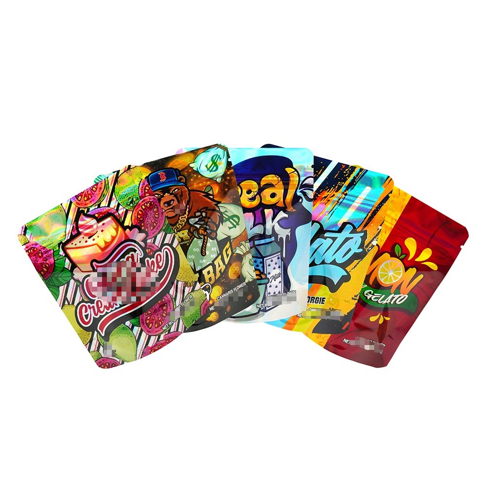 100Pcs 3.5g Smell Proof Zip Seal Mylar Bags Resealable Food Candy Storage Pouch