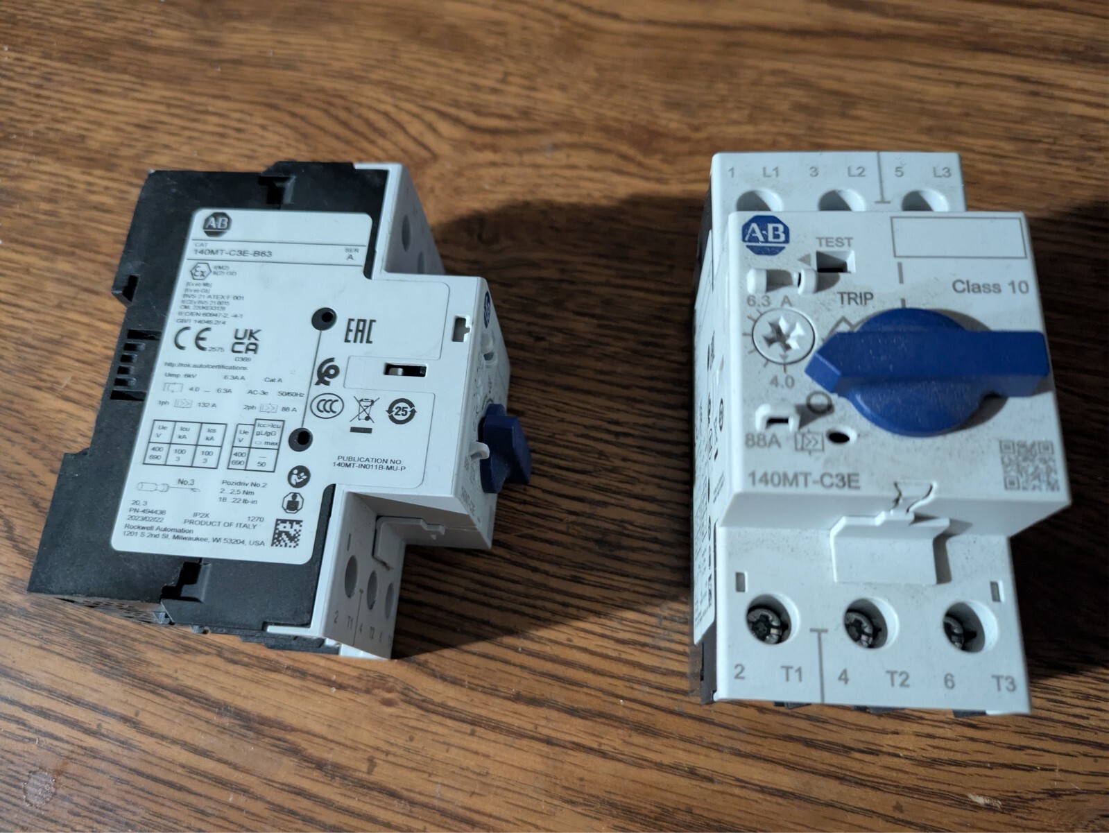 Allen-Bradley 4.0-6.3A 3-Pole Motor Protection Breaker 140MT-C3E-B63 SER. A
