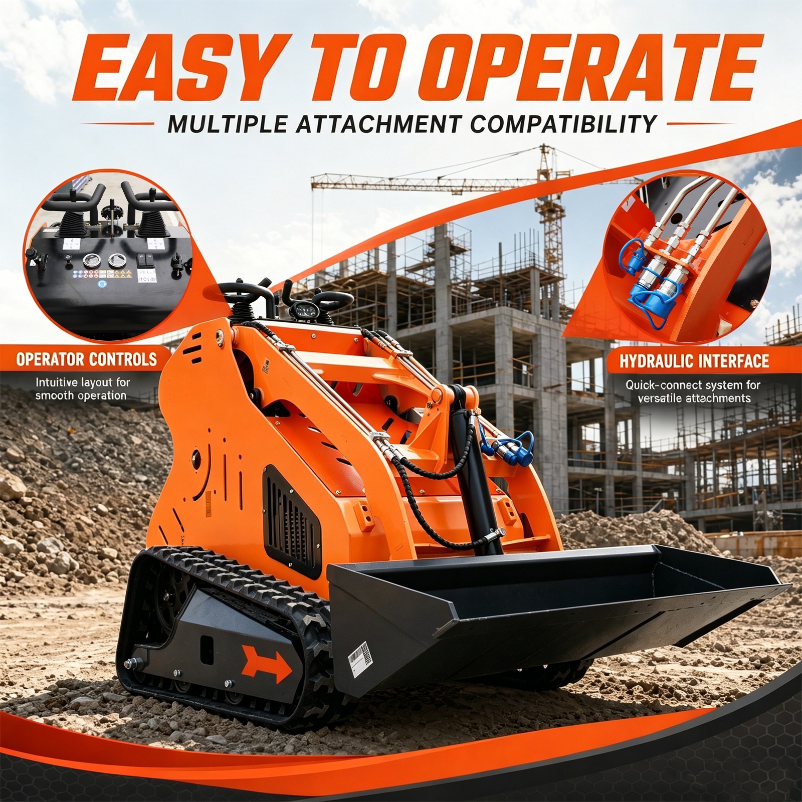 13.5HP Mini skid steer loader B&S engines Hydraulic System for sale USA STOCK
