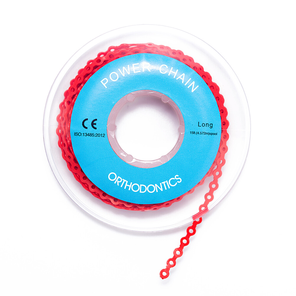 Dental Orthodontic Power Chain Ligature Ties Elastic Rubber Bands for Brackets