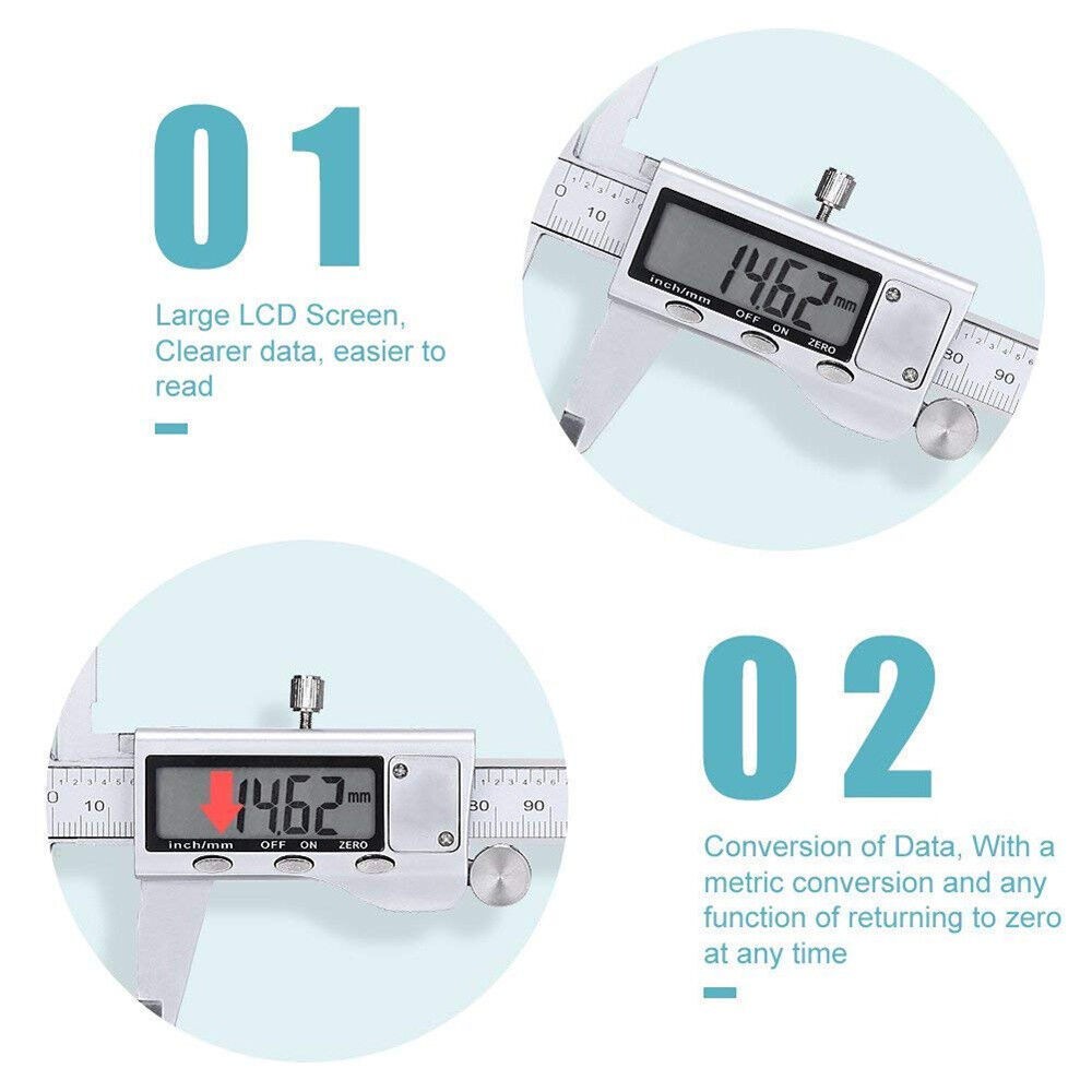 6″ 150mm Digital Caliper Micrometer LCD Gauge Vernier Electronic Measuring Tool
