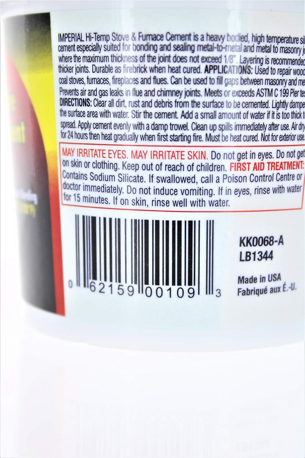United States HDW MFG/U S HA KK0068-A 8OZ Hi-Temp Furn Cement