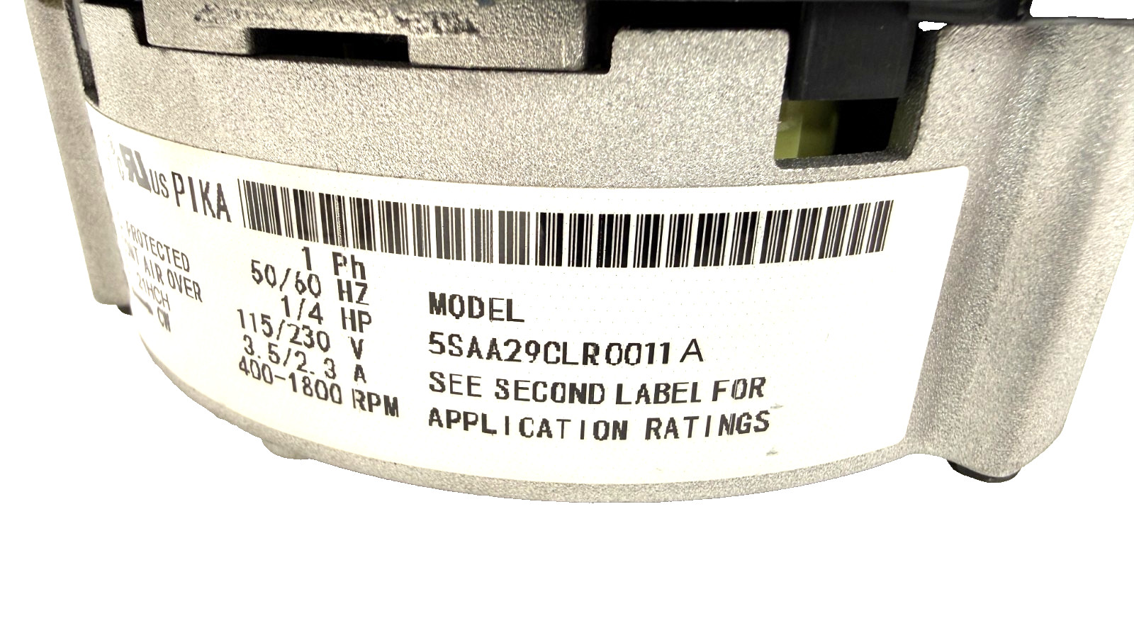 Genteq PIKA JT05 1/4HP ECM Fan Motor 400-1800 RPM, 115/230VAC, 1/2″ Shaft Daiken