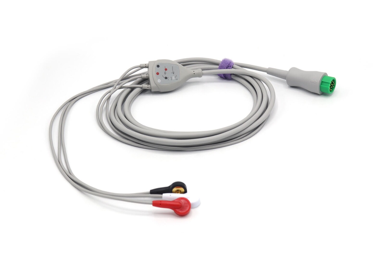 Mindray DPM7 DPM6 ECG Cable 12 Pin 3 Leads Snap Compatible – Same Day Shipping