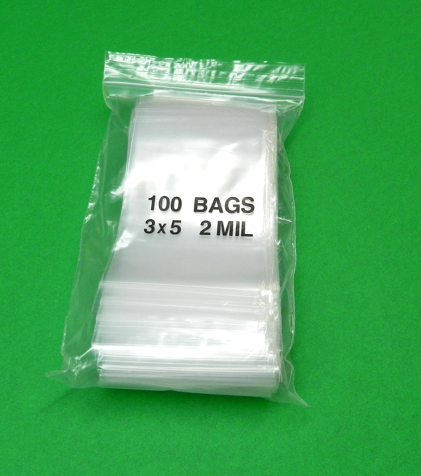3″ x 5″ Reclosable Bag 100 Clear 2mil Resealable Poly Bags 3×5 2 Mil
