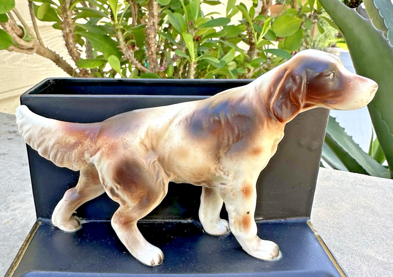 VTG Mid-Century Porcelain English Setter/Pointer Hunting Dog Dresser Valet Japan