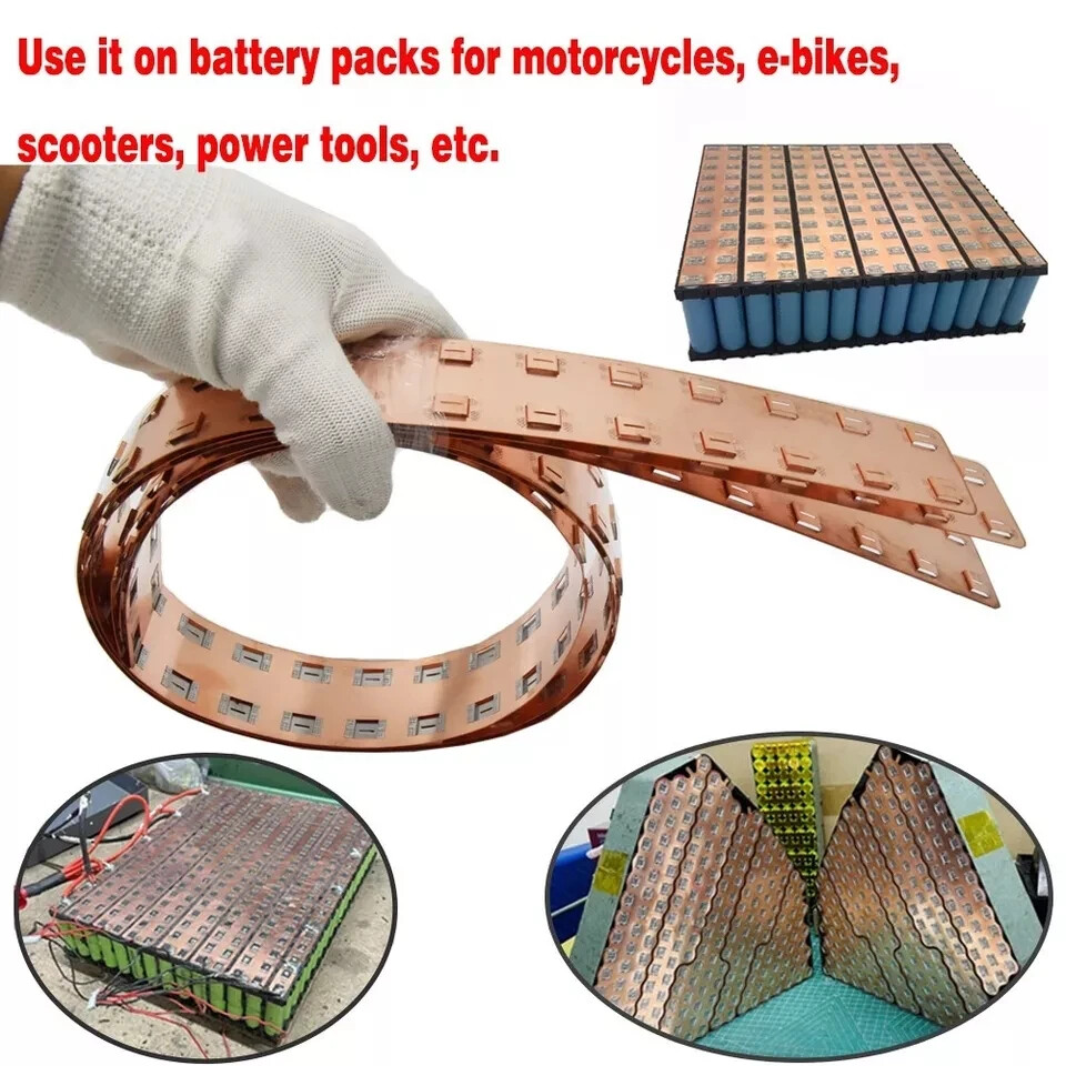 3PCS 21700 Battery Busbar Copper Nickel composite Easy spot welding Length800mm