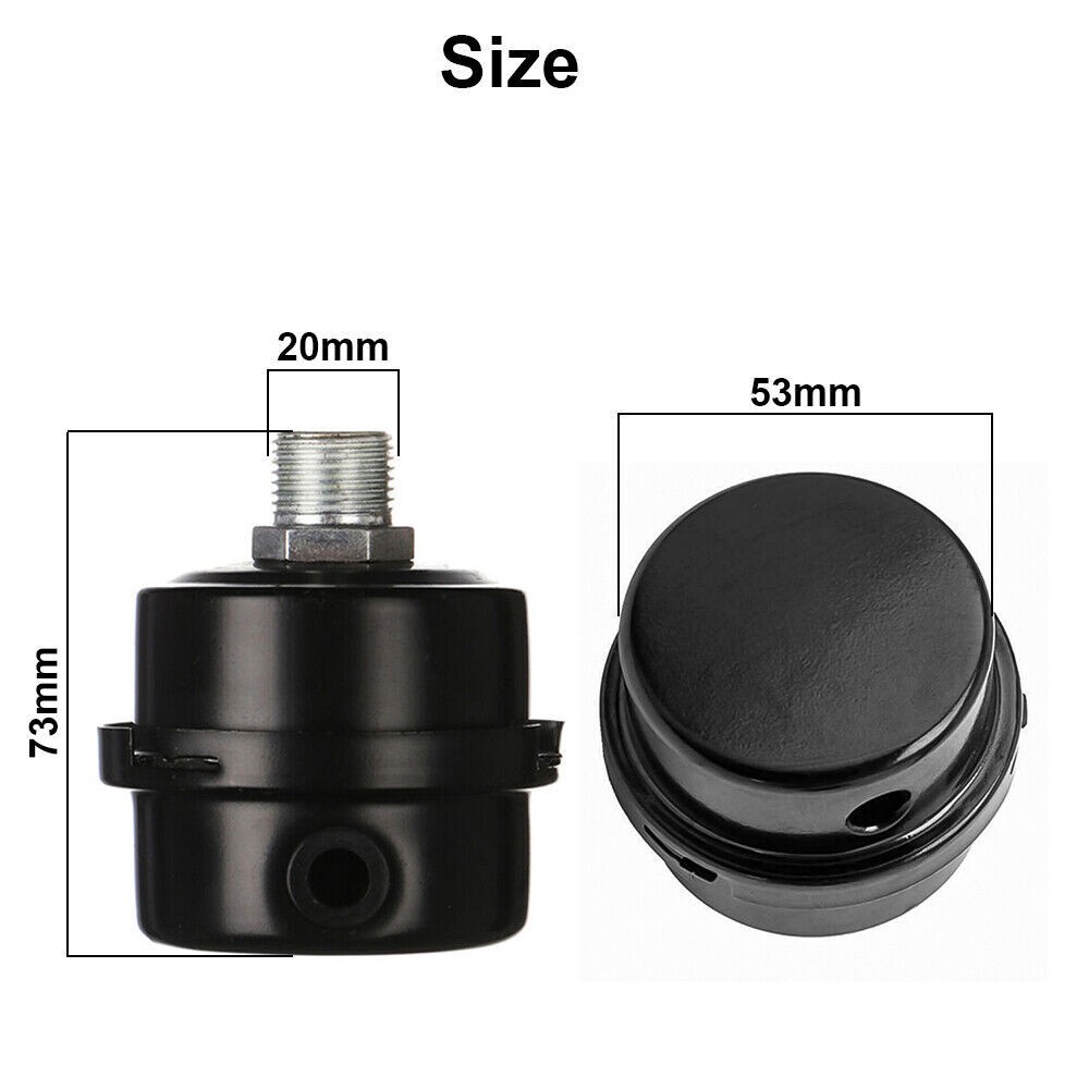 2x Filter Metal Air Compressor Intake Filter Noise Muffler Silencer 1/2″ 20Mm