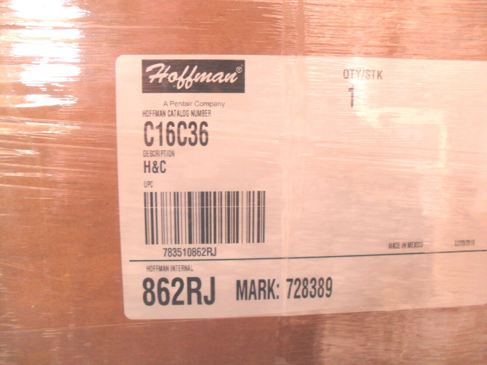 QTY 1-Hoffman C16C36 – Gray Enclosure Box – Steel- – 862RJ- w/ back plate panel