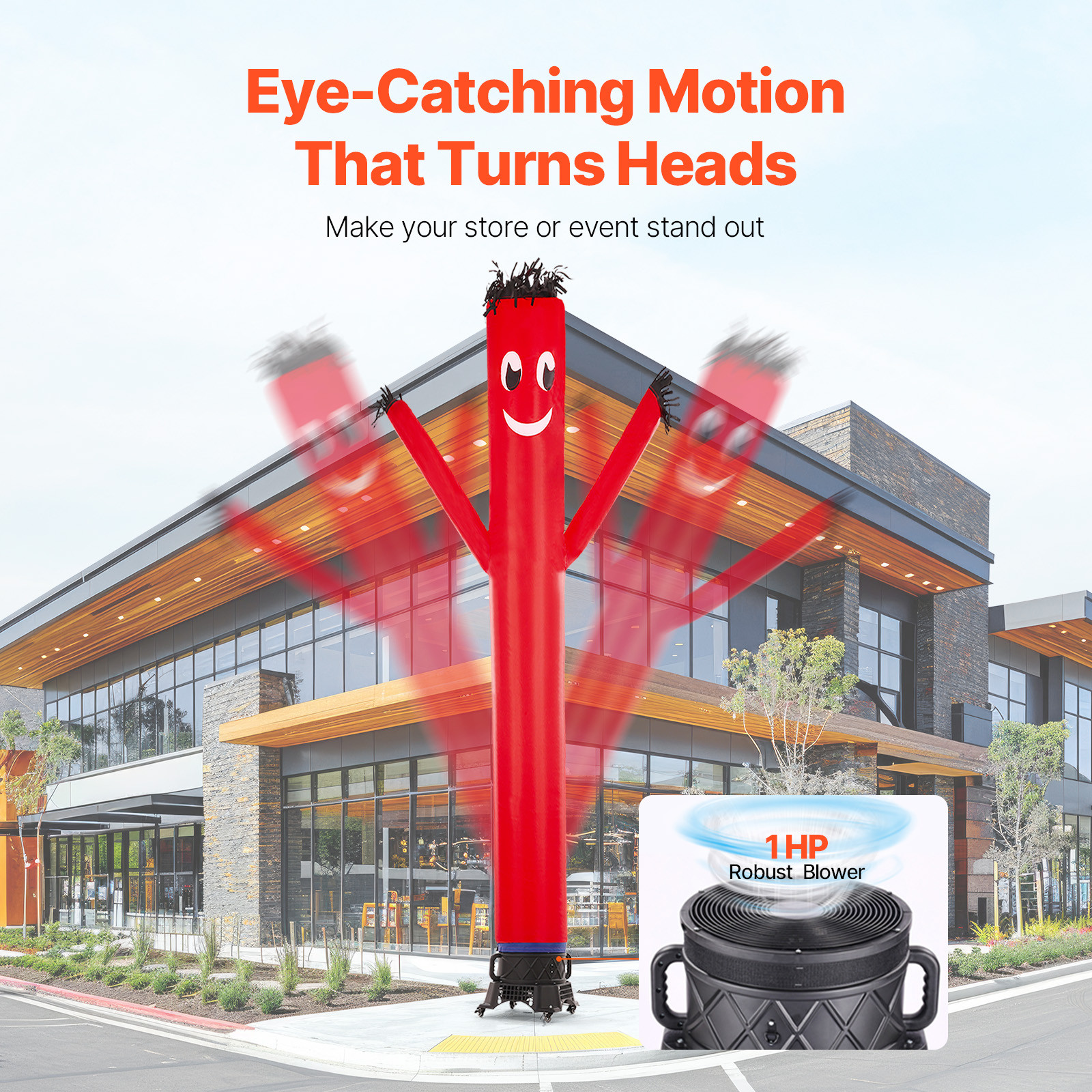 VEVOR 20 ft Wacky Waving Inflatable Tube Man with 1 HP Blower Fan