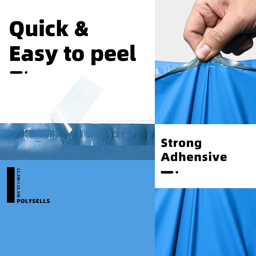 100 12×15.5 Poly Mailers Envelopes Self Sealing Shipping Mailers Blue POLYSELLS