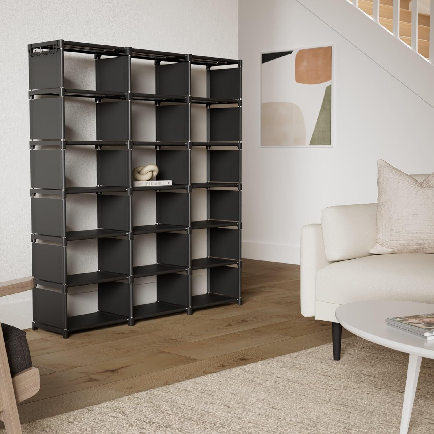 Mavivegue Bookcase 18-Cube Extra Large Book Shelf DIY Cube Storage Organizer