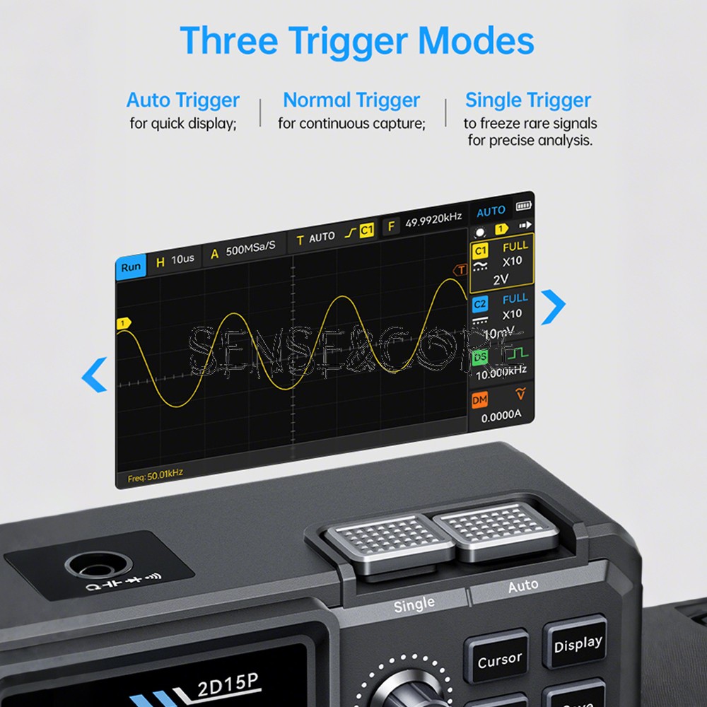 FNIRSI 2D15P Digital Multimeter Oscilloscope Signal Generator 100Mhz 500MSa/s