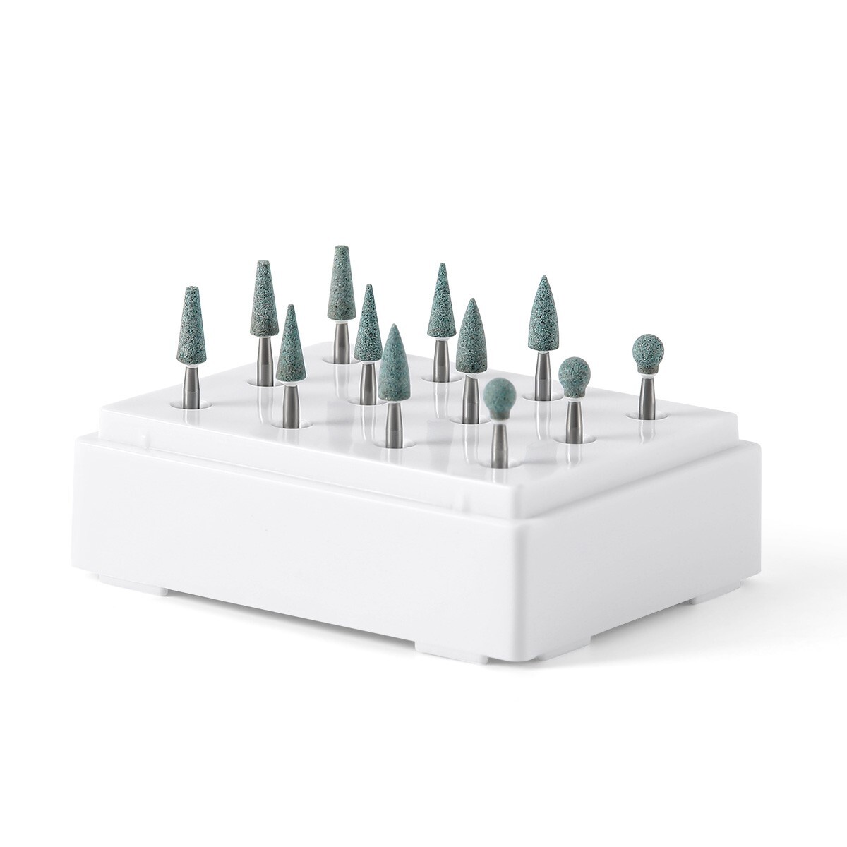 Dental LED Fiber Optic High Speed Handpiece /FG Polishing Burs White/Green Stone