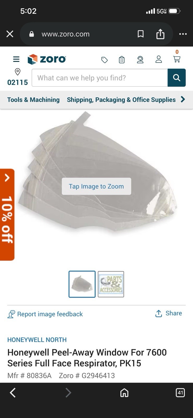 Honeywell North 80836A Peel-Away Lens Window For Full Face Piece (15 Per Pack)