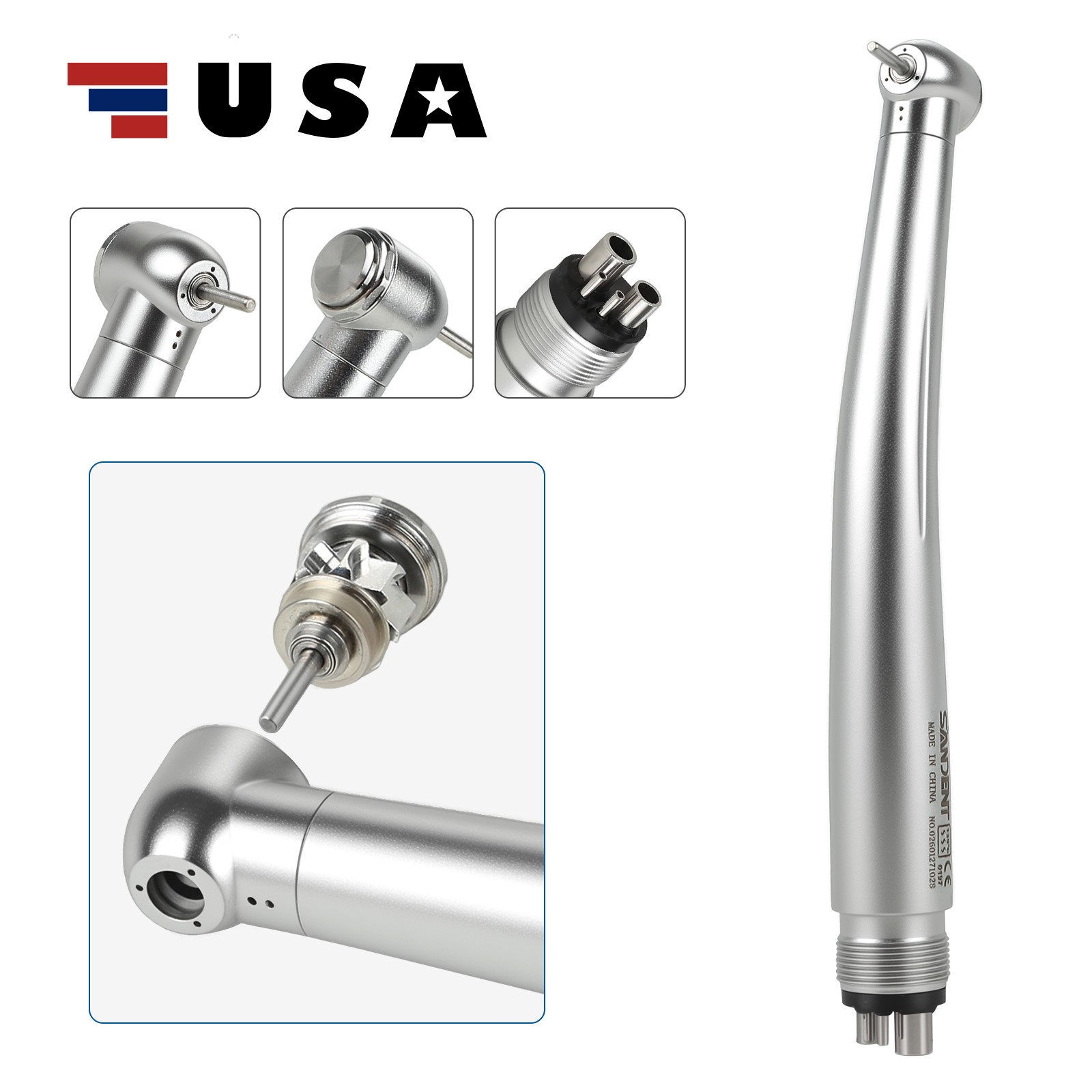 10pcs SANDENT NSK PANA MAX Style Dental High Speed Handpiece Push Button 4 Hole