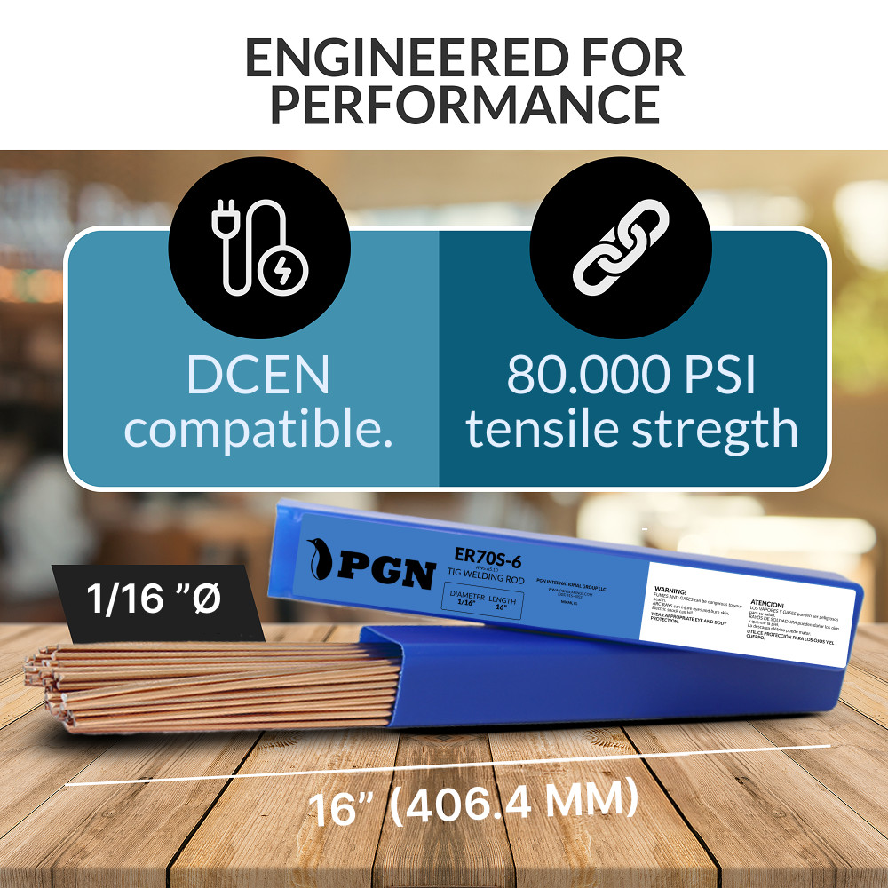 ER70S-6 1LB 1/16″ x 16″ Mild Steel TIG Welding Rod – PGN