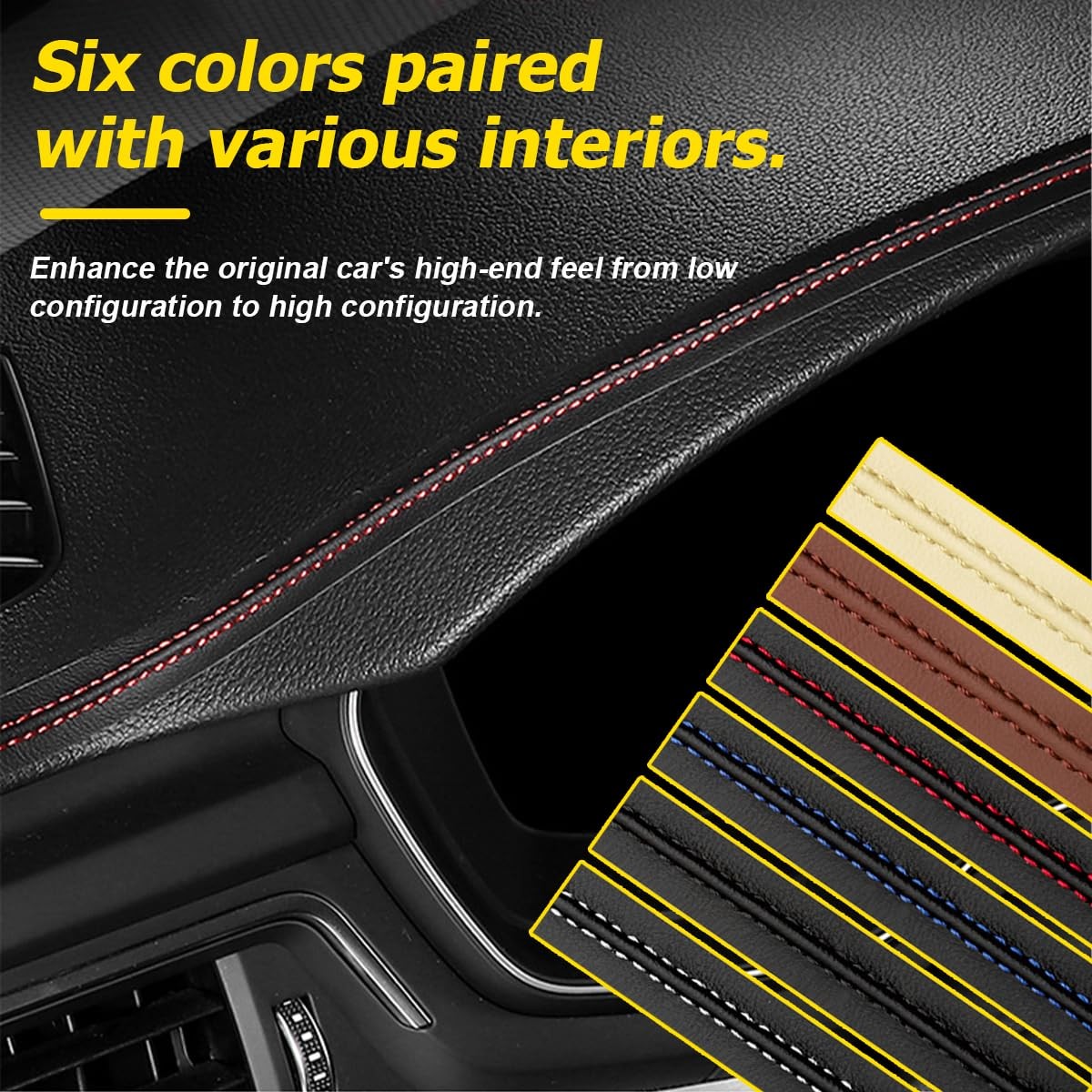 BESULEN 9.84FT(3M) Automobile Interior Trim Strip Leather Decorative Line, Car..