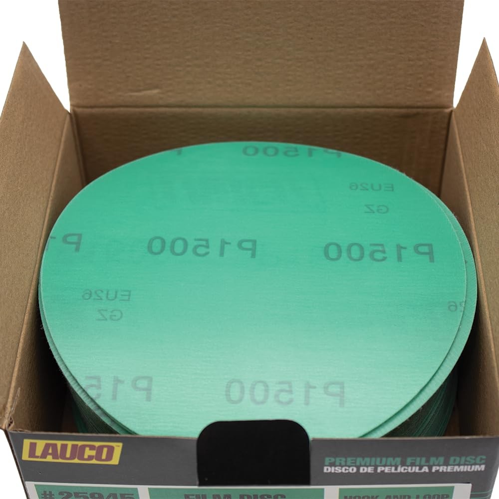 Premium 6″ Hook and Loop Sanding Ceramic Discs (Box of 50) – (GRIT-1500) 25946