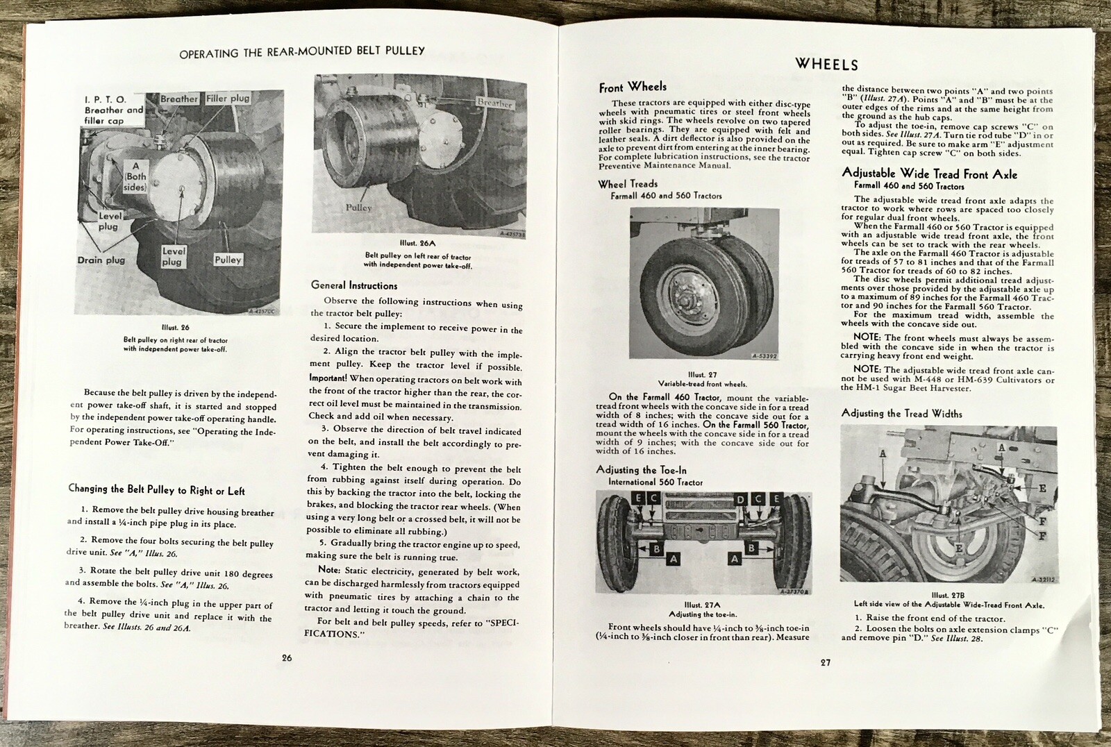 International Farmall Gas 460 560 Tractor Operators Owners Manual Ihc Ih Lube