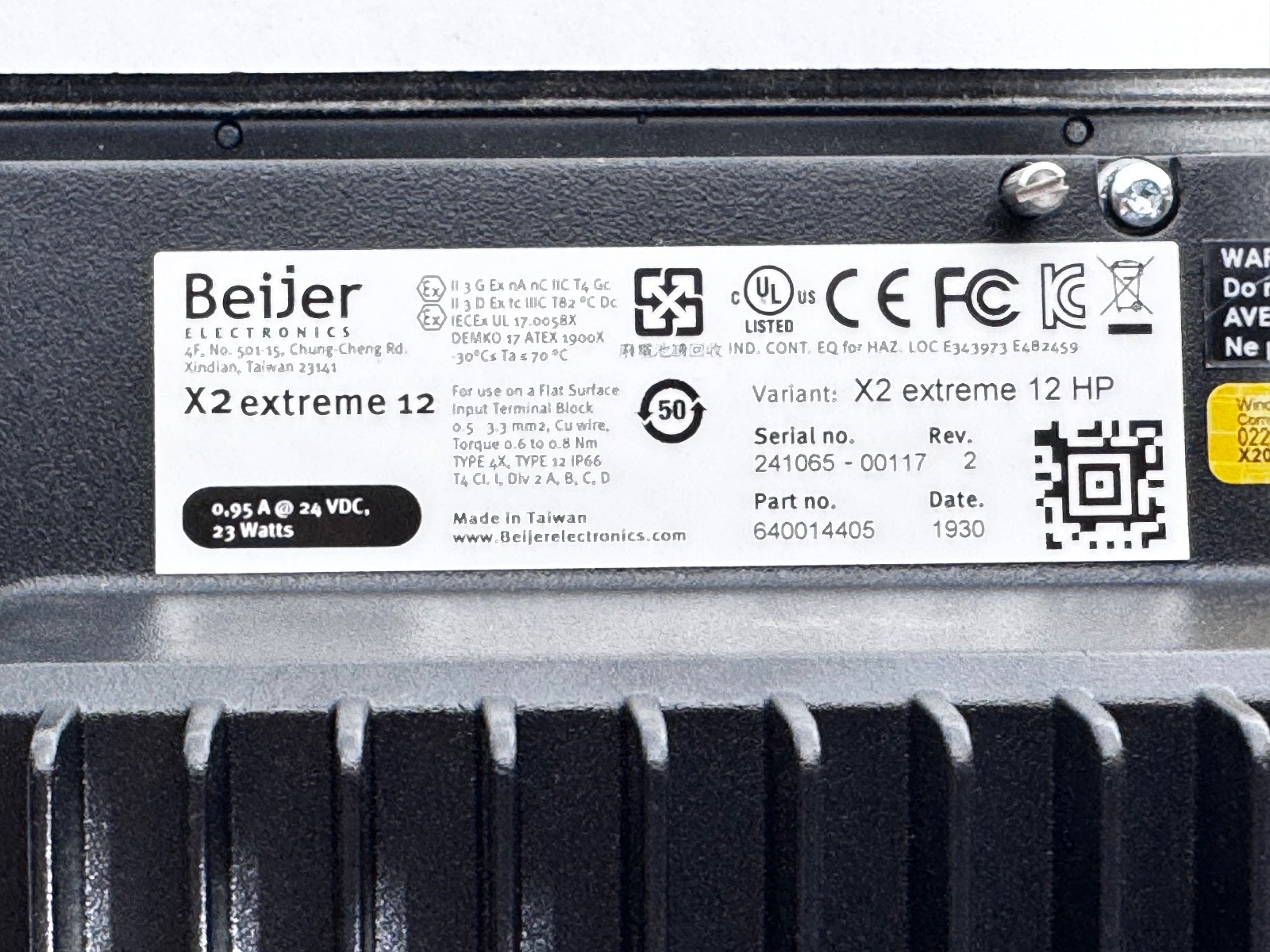 Beijer X2 Extreme 12 HP 640014405 HMI Touch Operator Panel Qty Available!