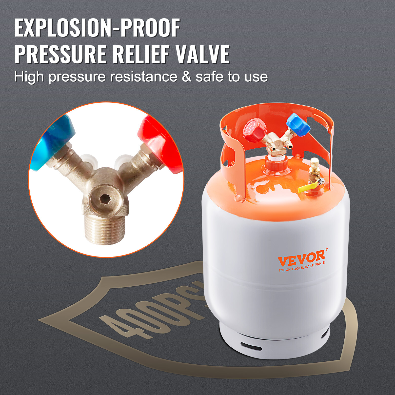 VEVOR Refrigerant Recovery Reclaim 50lb Cylinder Tank 400 PSI liquid Rated
