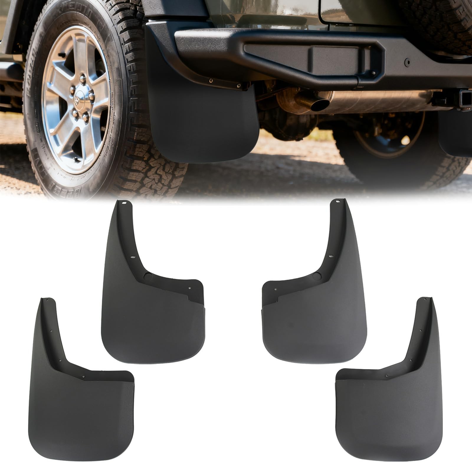 2007-2013 Chevy Silverado 1500 Mud Flaps Off-Road No-Drill Front Rear w/Hardware