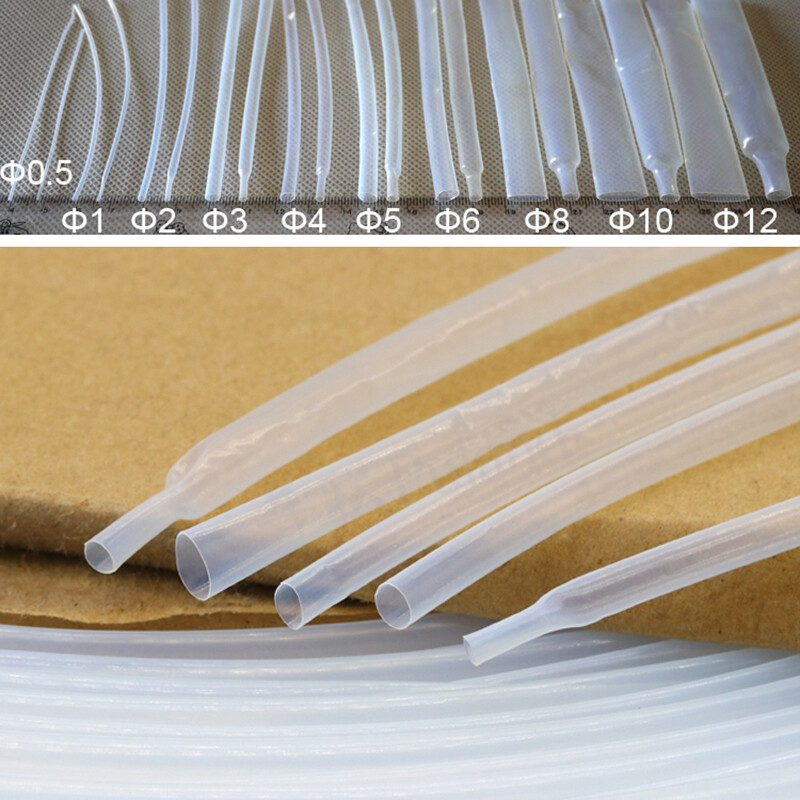 1.7:1 PTFE FEP 260℃ 600V Transparent Heat Shrinkable Shrink Tube 0.5/1/1.5-40mm