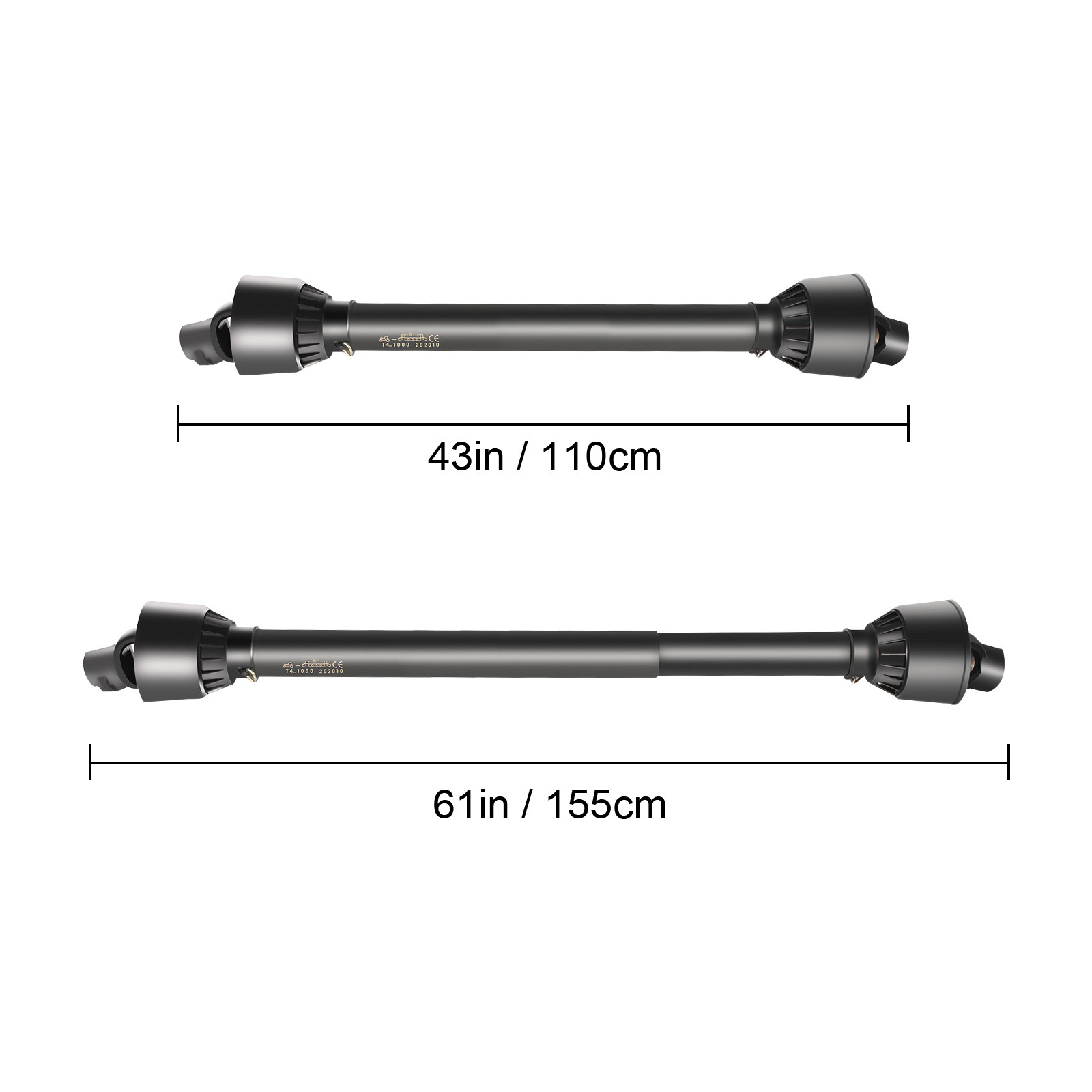 VEVOR PTO Shaft PTO Drive Shaft 1-3/8″ x 6 Spline Ends Round End T4 43″-61″