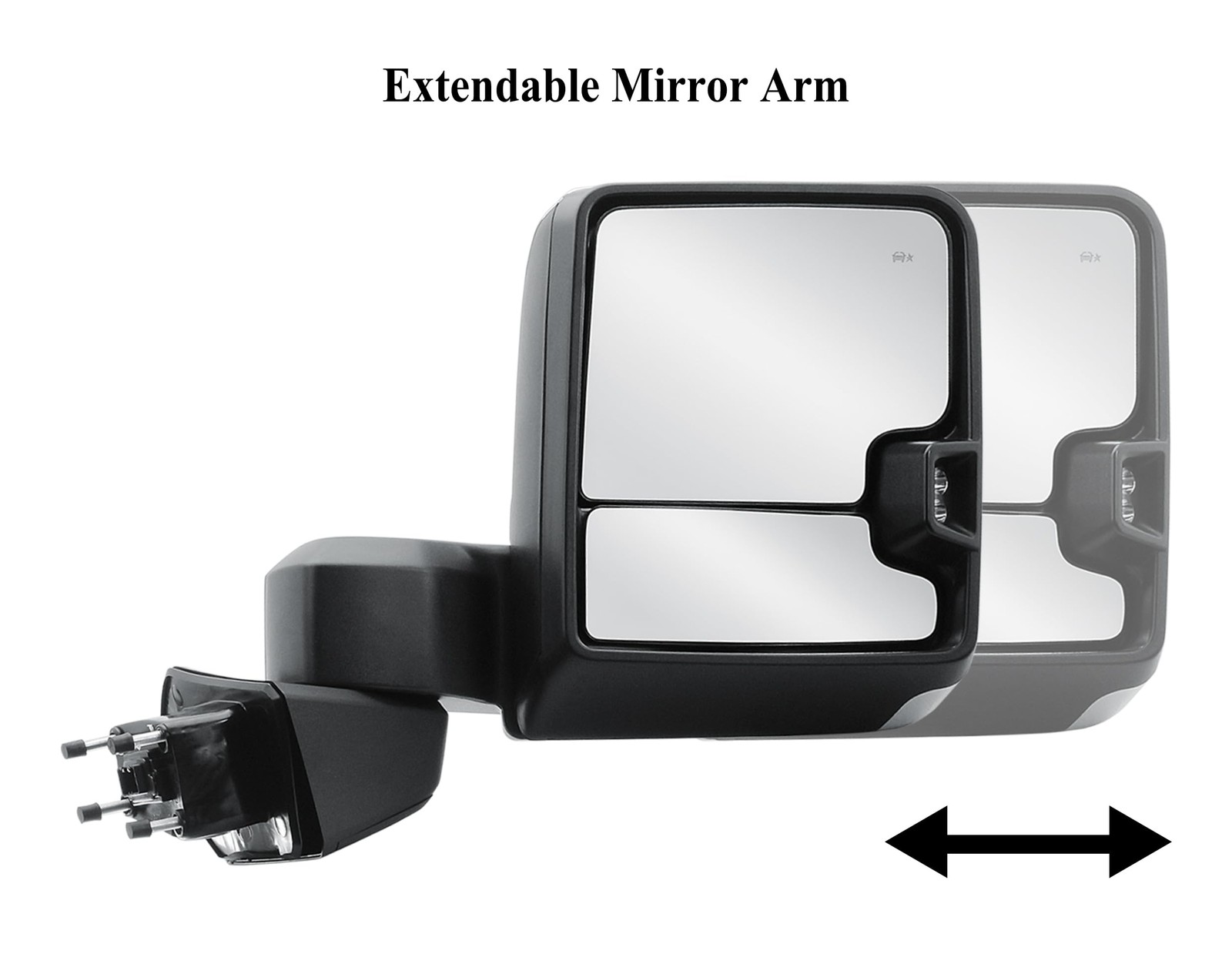 Longling Passenger Right Side Door Towing Mirror Power Heated Glass Blis Chrome