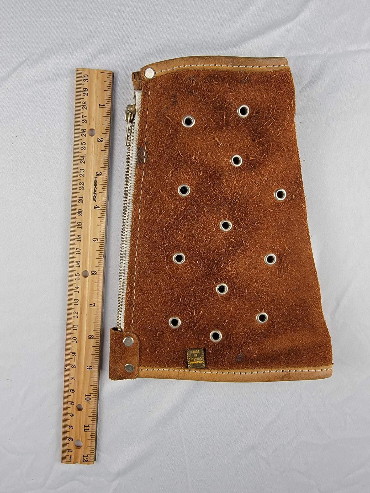 Vintage Leather Glassblowing Arm Guards Pair Suede Heat Shields Made in Mexico
