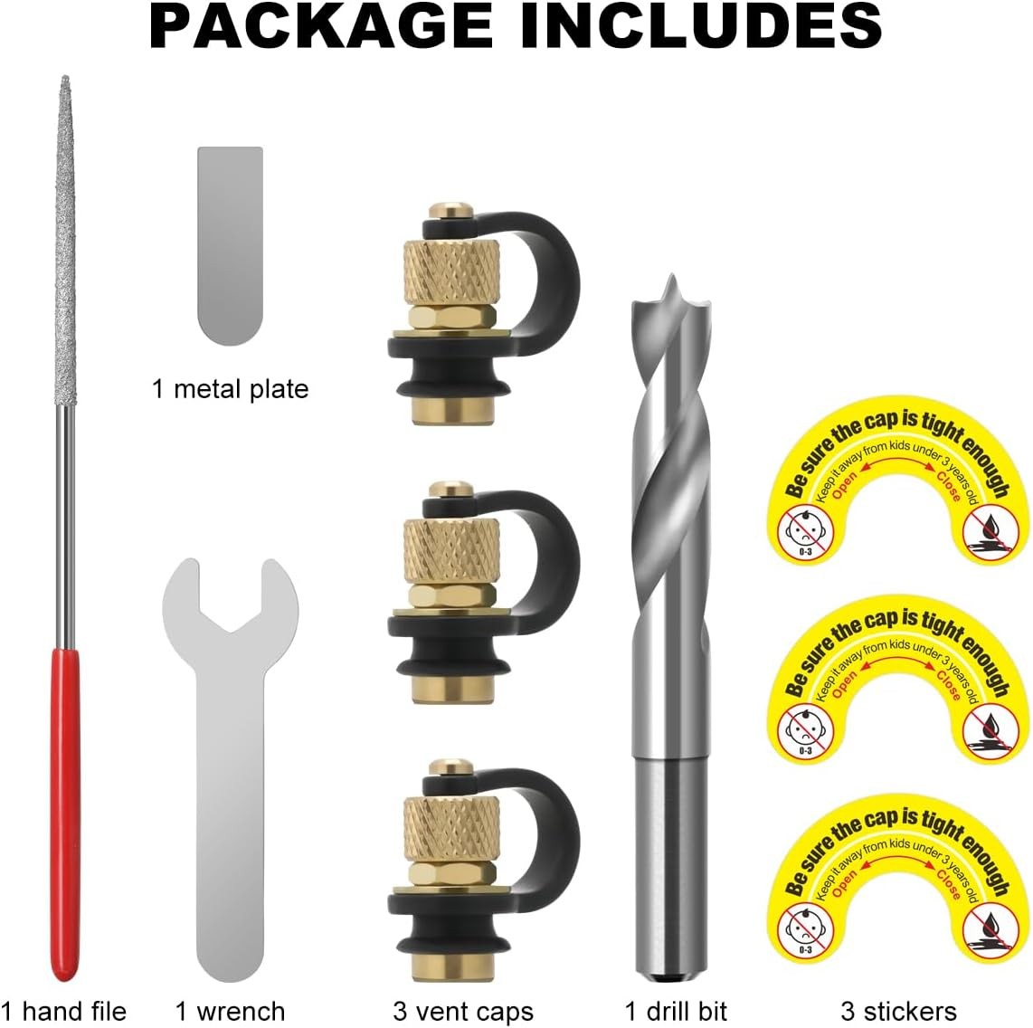 Magicfour Fuel Gas Can Vent Caps, 3 Pack Fuel Gas Tank Vent Caps Gas Can Replace