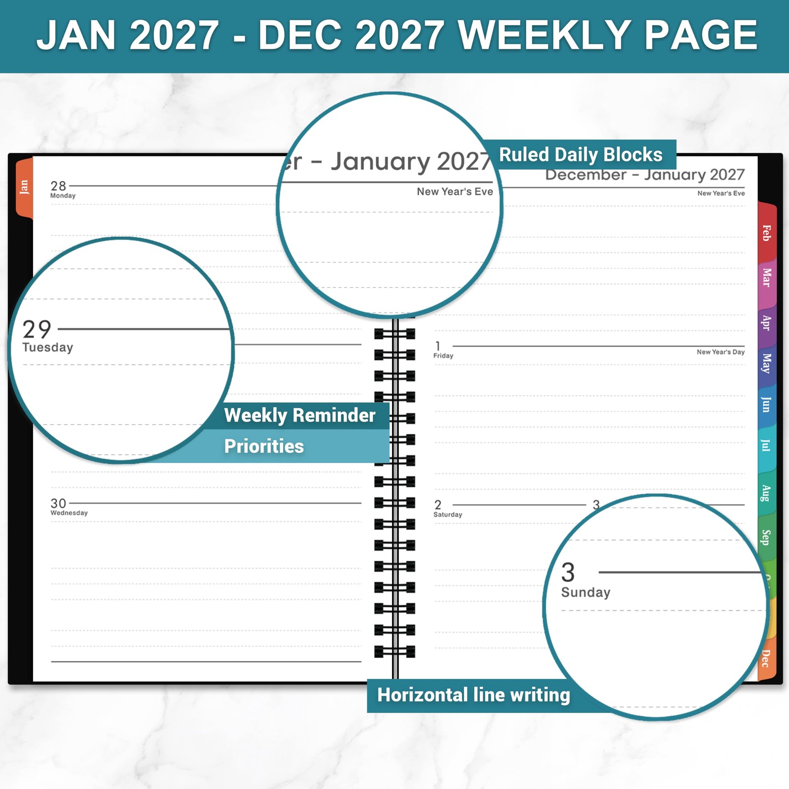 2027 Planner Weekly and Monthly Planner 2027, Jan. 2027 Dec. 2027