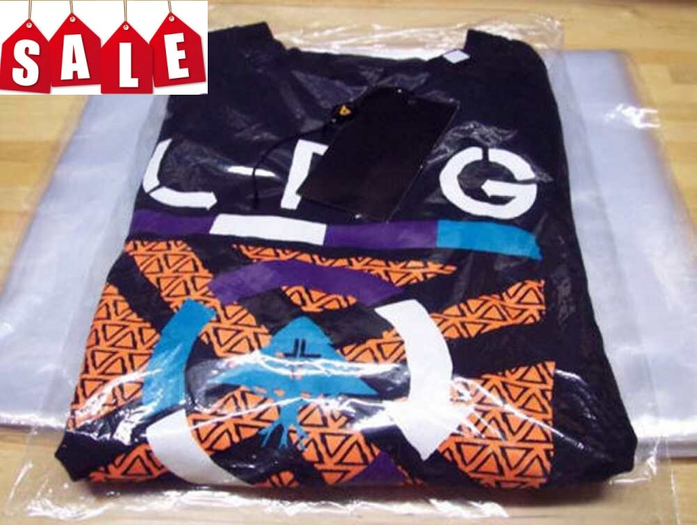 100 CLEAR 9 x 12 BACK FLAP LOCK POLY BAGS PLASTIC T-SHIRT APPAREL ULINE 1 MIL