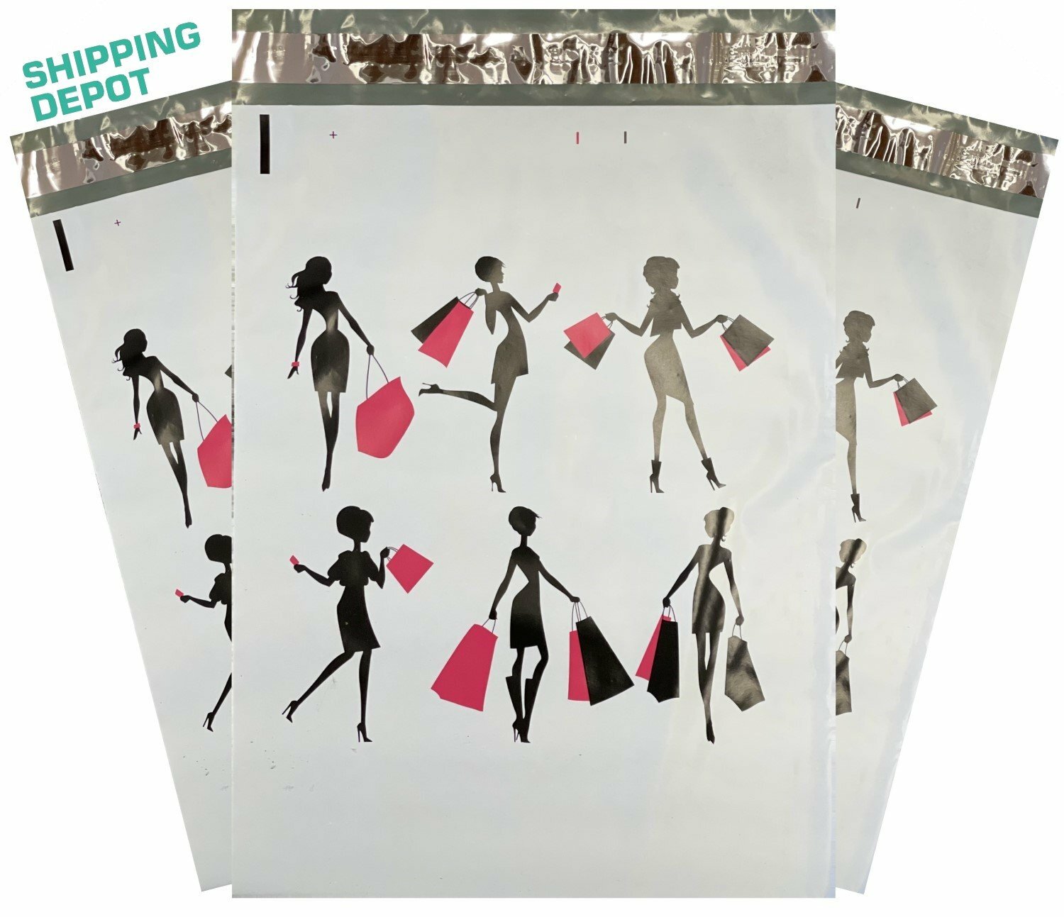 Custom Design 10×13 Poly Mailers Cute Shopping Pink Black Envelope Mailers