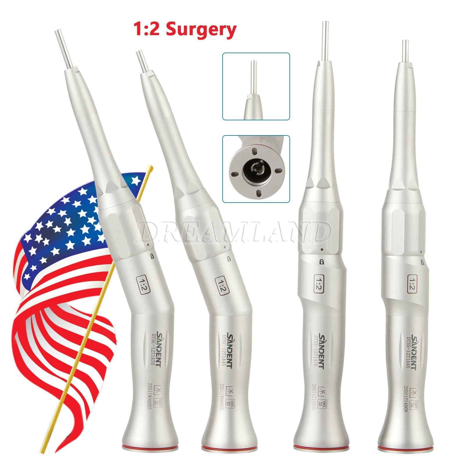 Dental Surgical Handpiece 20° Angle Straight Attachment 1:2 E-type NSK Style