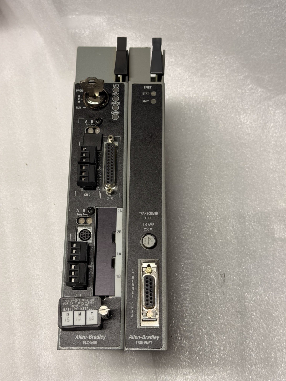 —USED COMBO—Allen Bradley 1785-L80B/E & 1785-ENET A Processor & Ethernet Module