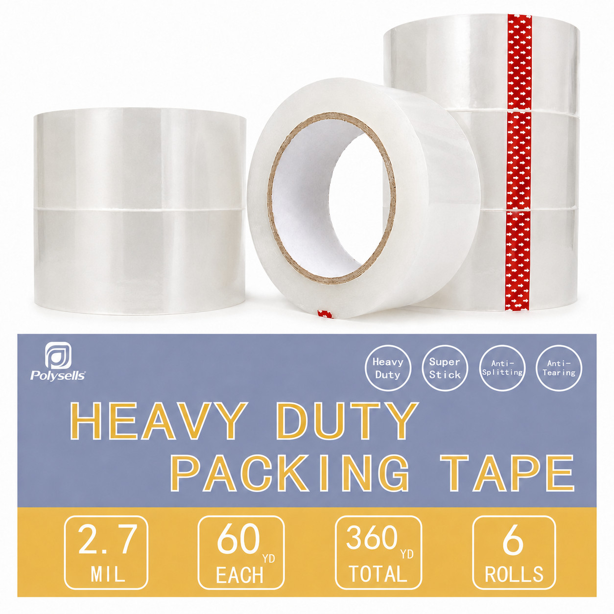 2.7 Mils Packing Shipping Tape 1.88″x60 Yards Carton Sealing Clear Packing Tape