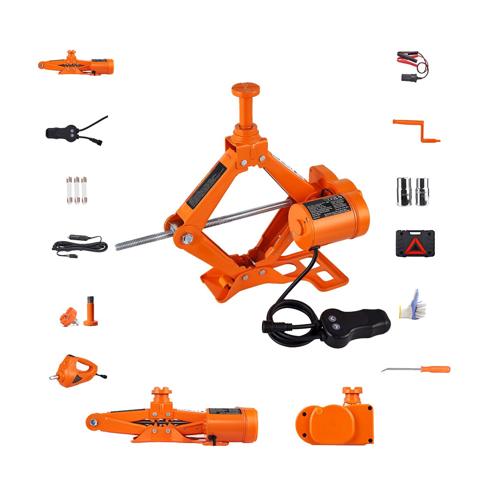 Electric Car Jack, 3 Tons /6600 lbs Scissor Jack with Electric Impact Wrench