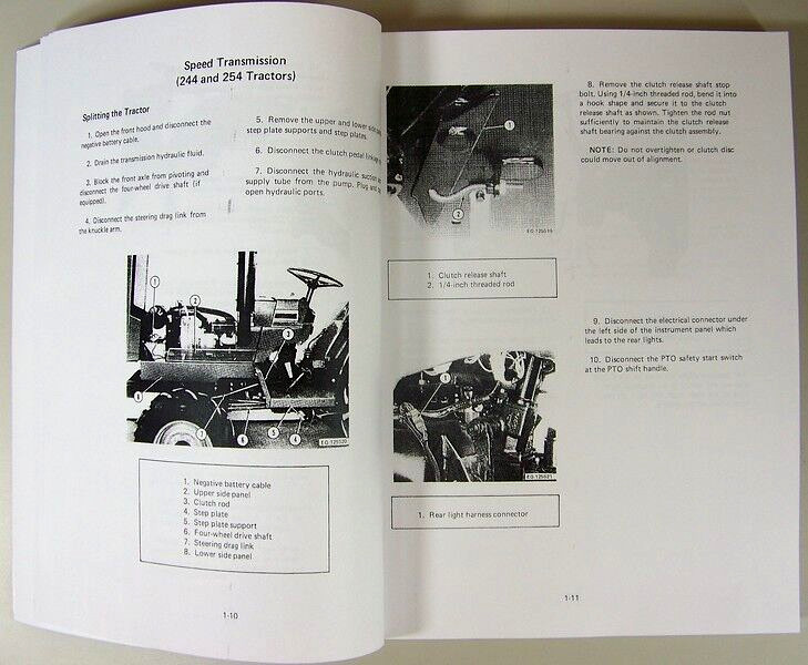 Lot International 234 244 254 Tractor Service Manual Repair Shop Ih Technical