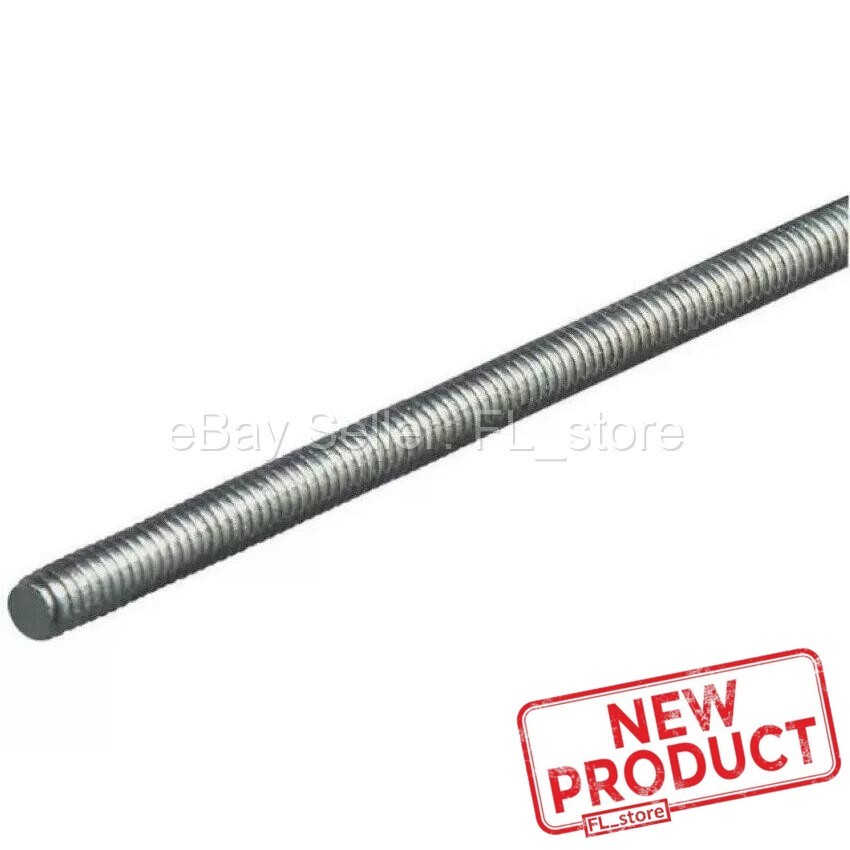 Threaded Rod 7/8-9″ x 36 In All Thread Rod Zinc Plated Steel 3 Feet Long NEW