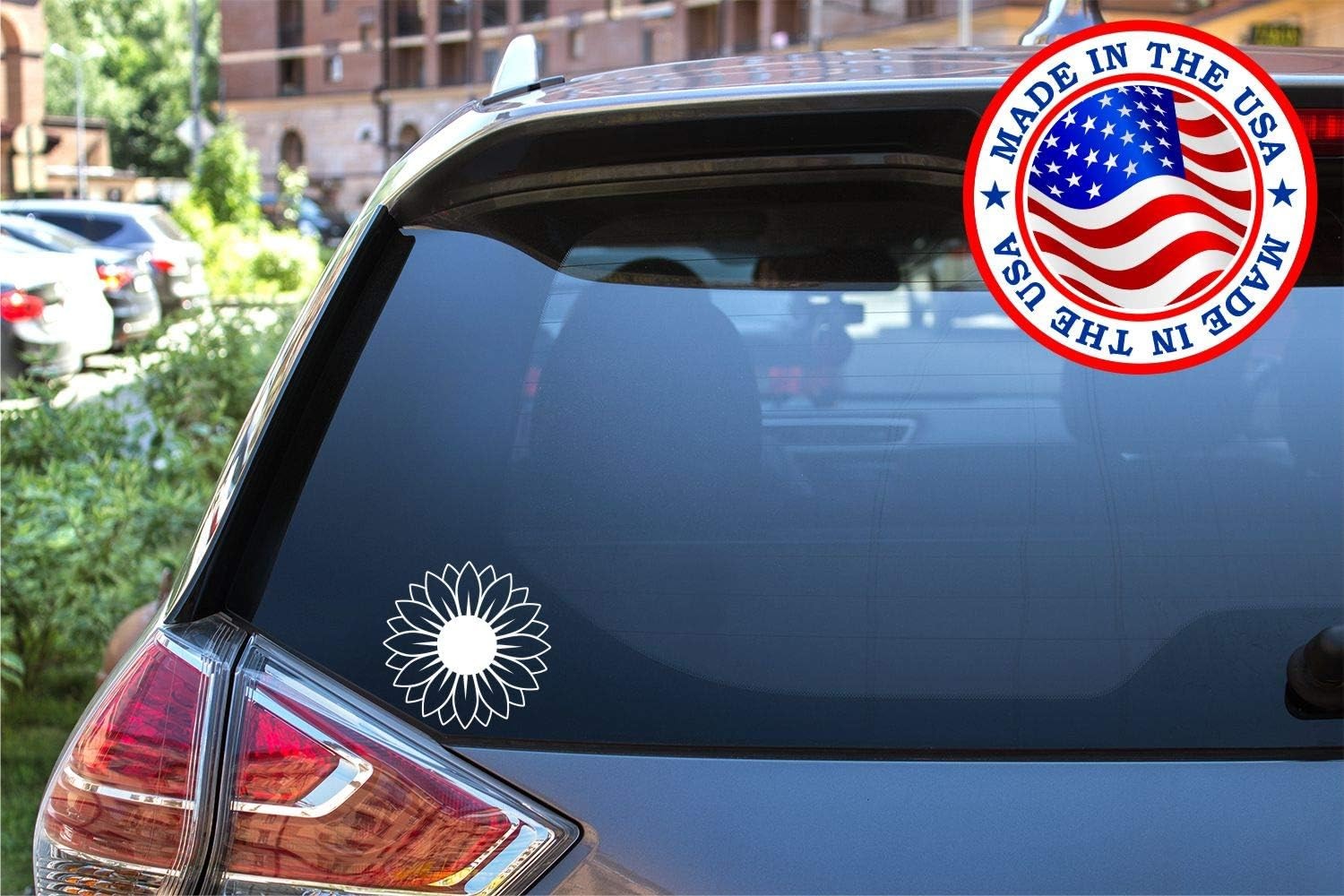 White Sunflower Vinyl Decal for Cars Trucks Vans Walls Laptop | Flower Floral St