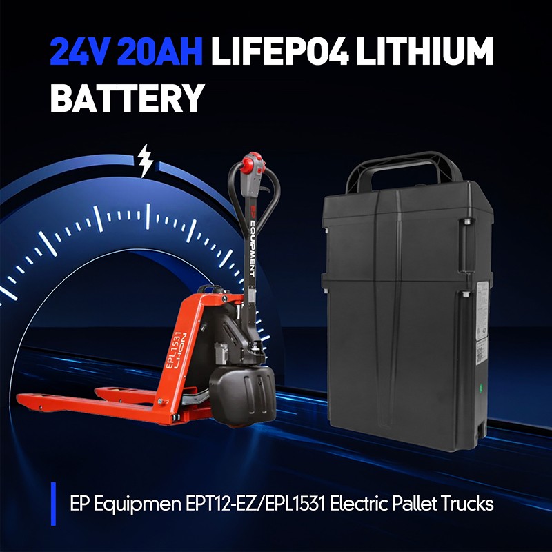 24V 20Ah Lithium Battery EL20_U for Big Joe LPT26 LPT33 T40 EP Pallet Truck Jack