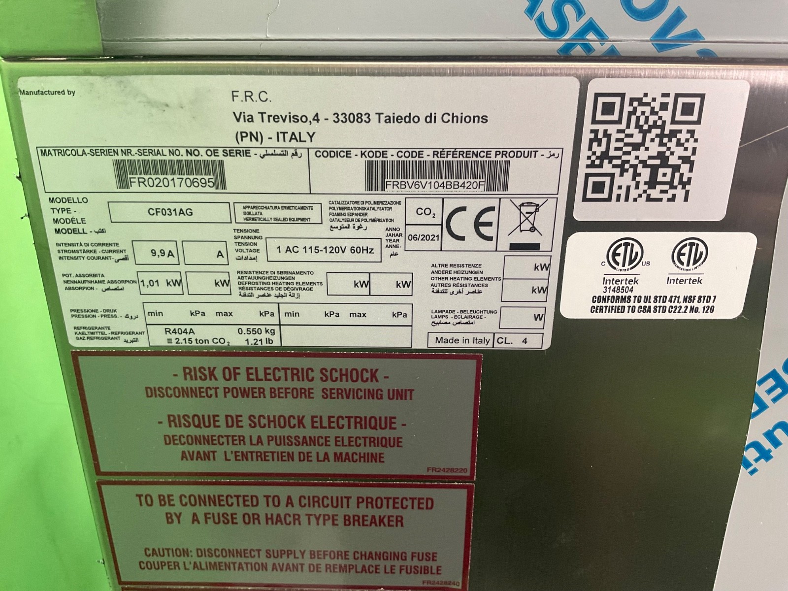 Beverage Air CF031AG 22 Countertop 3 Pan Blast Chiller/Freezer NIB $9000 1419 5A