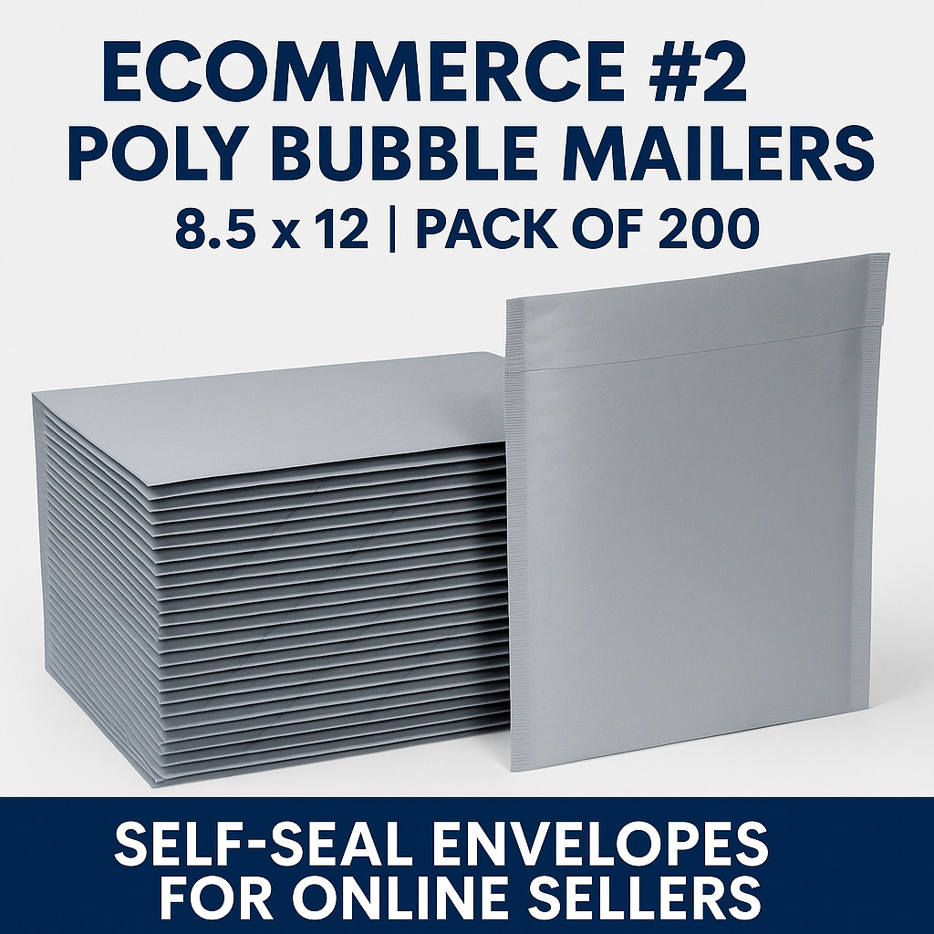 Poly Bubble Mailers 8.5×12 Padded Envelopes #2 – Fits 8.5×11 – Choose Quantity