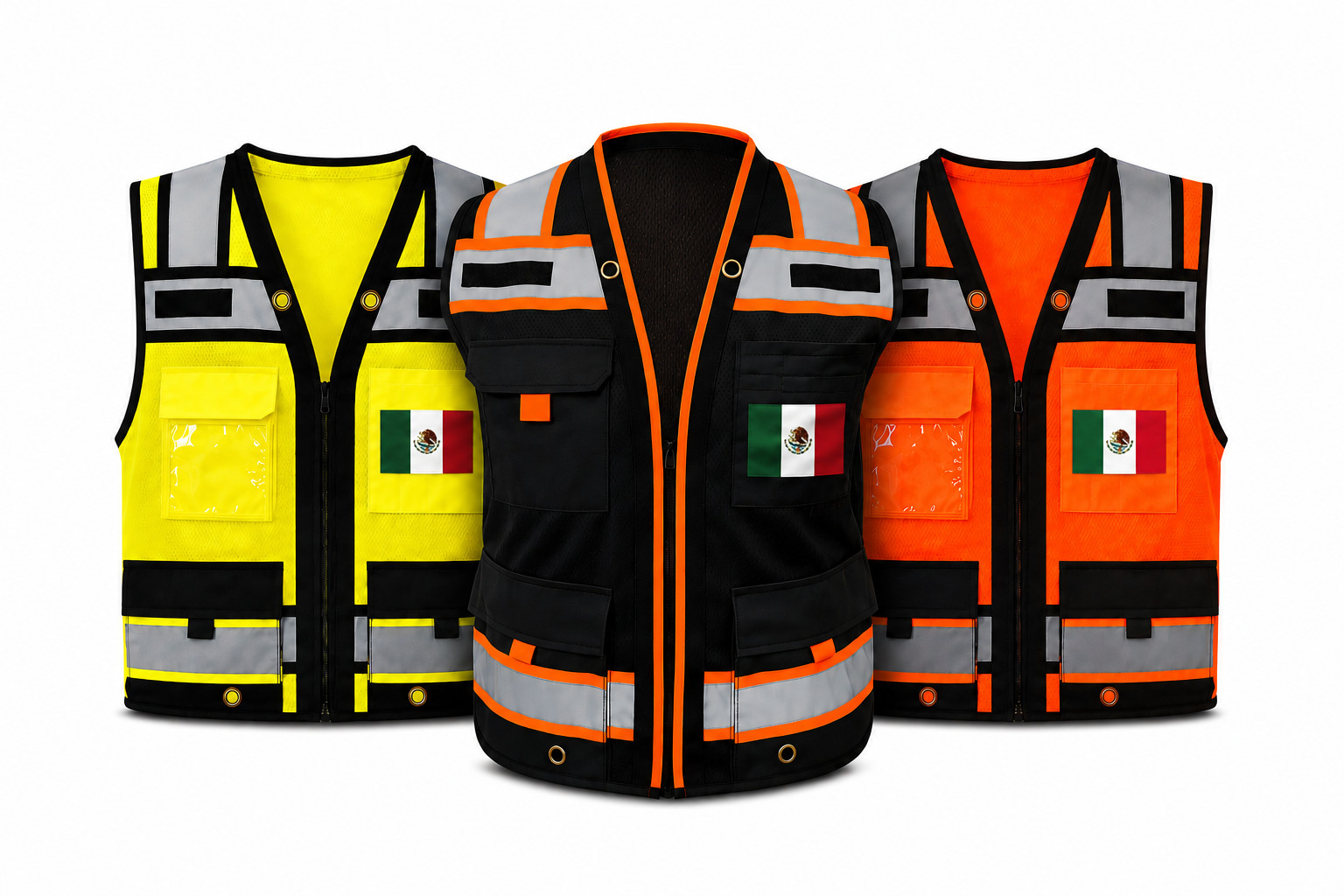 USA FLAG HIGH VISIBILITY Surveyor Two Tones Safety Vest Mesh front & back