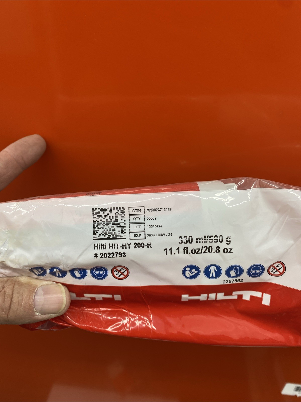 Hilti HIT-HY 200-R # 2022793 Adhesive Anchoring System For Concrete And Masonry