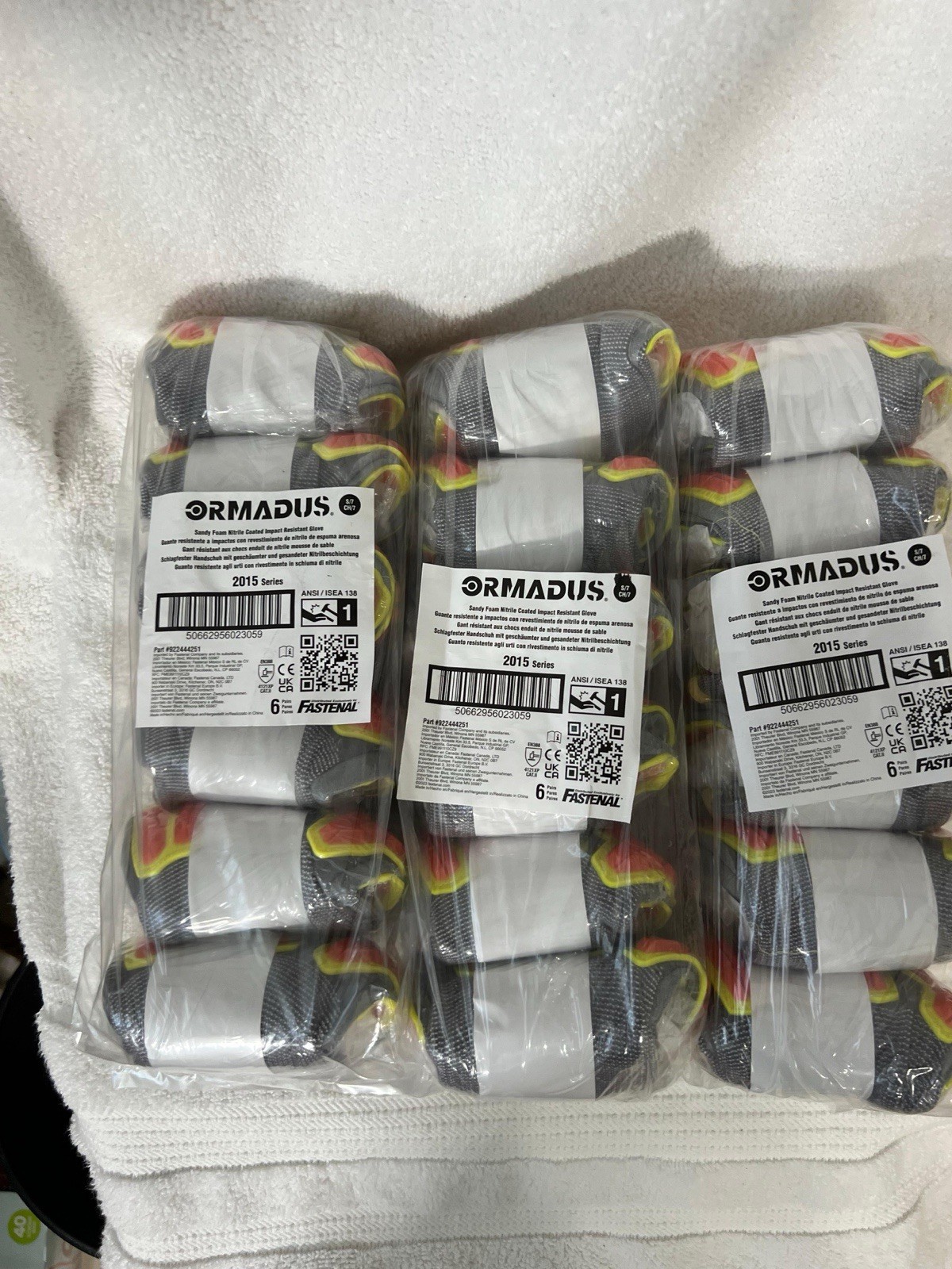 Lot 18 Pairs Impact Resistant Mechanic Work Gloves Nitrile Coat Ormadus SMALL 7