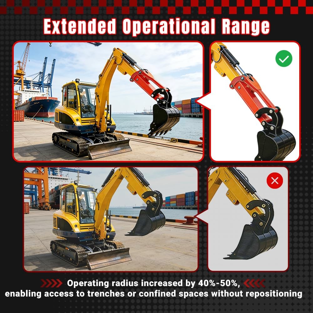 Professional 26 Inch Mini Excavator Extension Arm for 0.8-2 Ton Excavators |